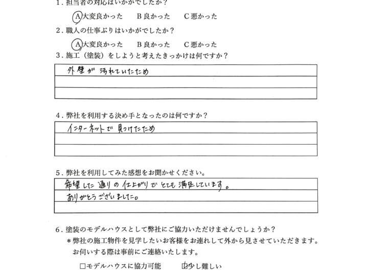 希望した通りの仕上がりでとても満足しています／佐賀市川副町O様　塀・板金部塗装