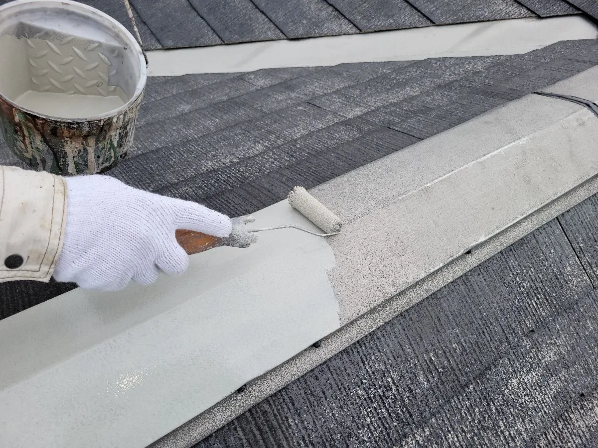 佐賀市　佐賀　佐賀県　外壁塗装　塗るばい　サニー建設商事　塗るばい　屋根　スレート屋根　スレート瓦　板金部　塗装