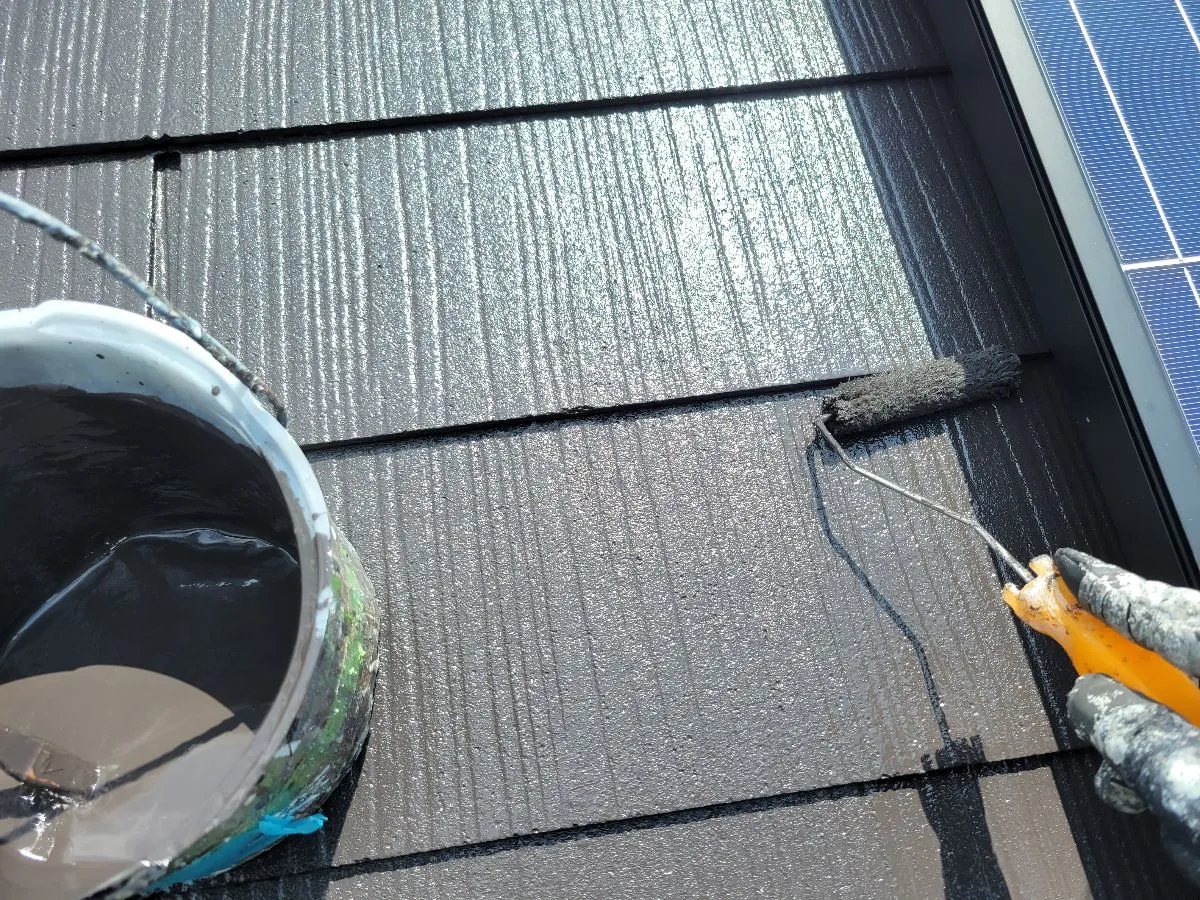 佐賀県　佐賀　佐賀市　塗るばい　サニー建設商事　外壁塗装　塗装　屋根塗装　屋根　上塗　7月22日